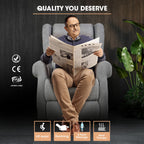 NNEMB Electric Recliner Lift Heat Chair for Elderly-Massage-Heat Therapy-Aged Care-Grey-1