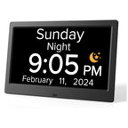 NNEDSZ Black 10.1-Inch Digital Clock with Medication Reminders & Multi-Function Alarm - Ideal for Elderly Care-0