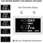 NNEDSZ Black 10.1-Inch Digital Clock with Medication Reminders & Multi-Function Alarm - Ideal for Elderly Care-2