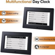 NNEDSZ Black 10.1-Inch Digital Clock with Medication Reminders & Multi-Function Alarm - Ideal for Elderly Care-3